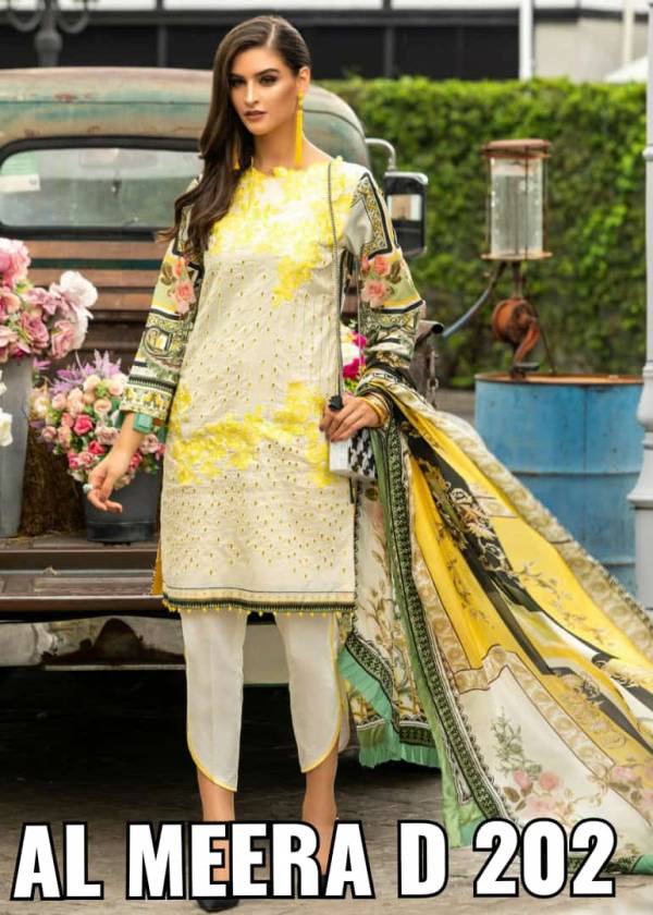 Al Meera Pure Lawn Embroidered Salwar Suit